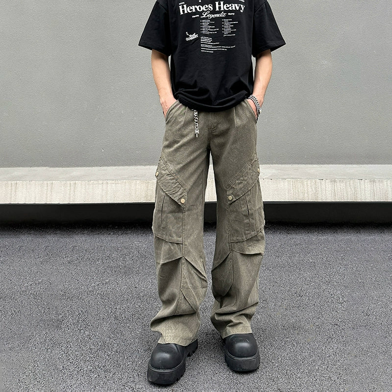 Multiple Pockets Straight-leg Cargo Pants