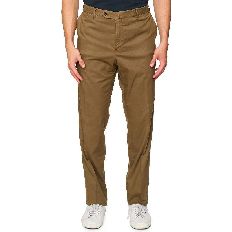 PT PANTALONI TORINO Brown Slim Fit Twill Stretch Cotton Chino Pants NEW