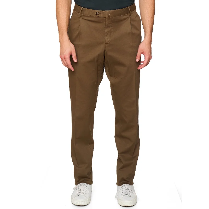 PT PANTALONI TORINO Brown Super Slim Fit Stretch Cotton Chino Pants EU 56 NEW US 40