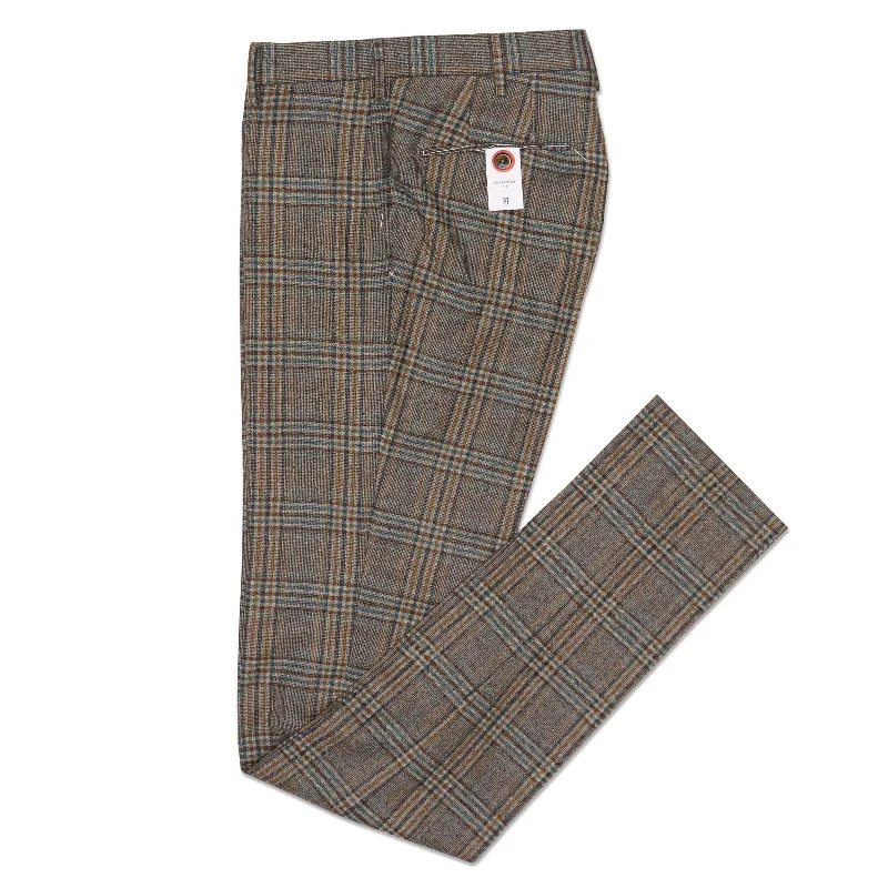 PT PANTALONI TORINO Prince of Wales Flannel Super 100's Slim Fit Dress Pants NEW