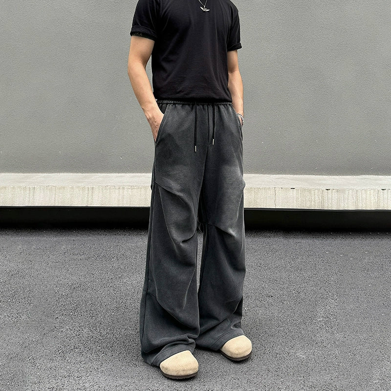 Gray Drape Drawstring Pants