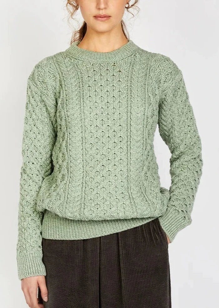 IrelandsEye Aran Sweater | Sage Marl