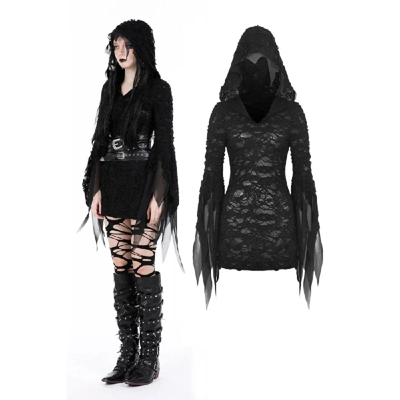 Women's Gothic Flared Sleeved Ripped Dress