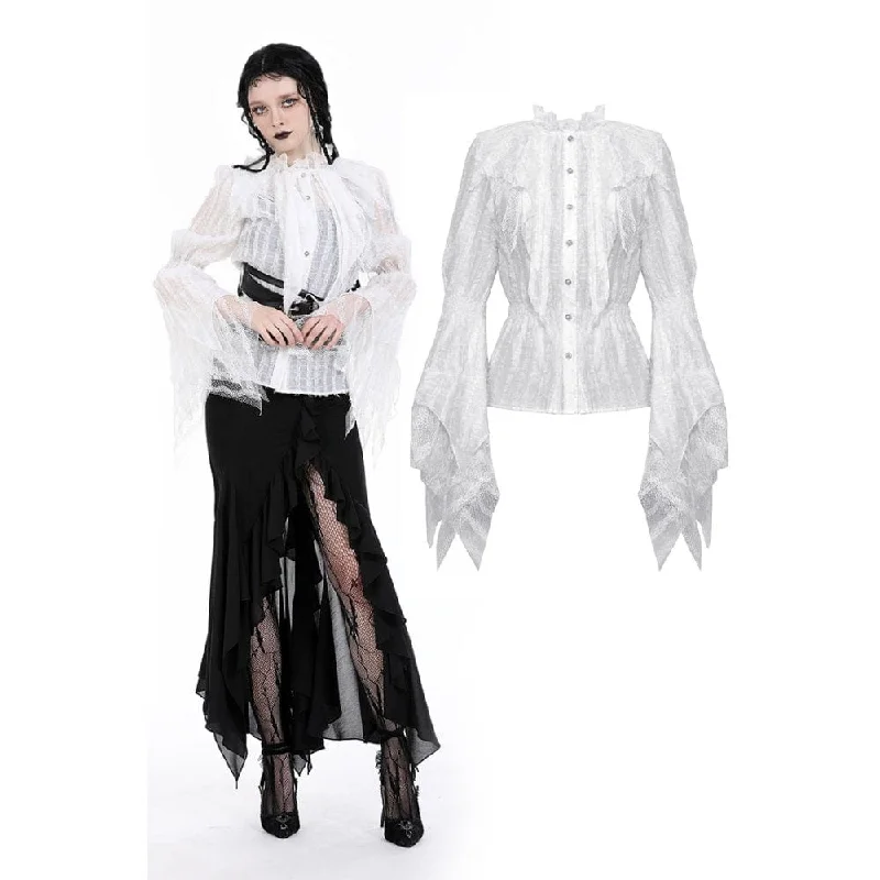 Women's Gothic Irregular Flared Sleeved Unedged Shirt