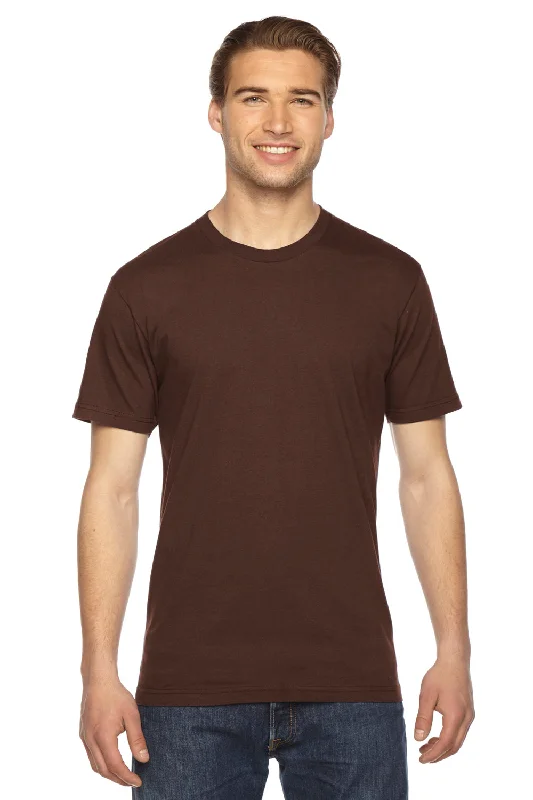 American Apparel Mens Fine Jersey Short Sleeve Crewneck T-Shirt - Brown