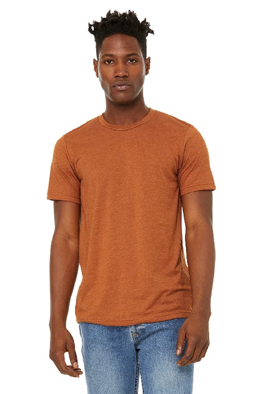 Bella + Canvas Mens Jersey Short Sleeve Crewneck T-Shirt - Heather Autumn Orange