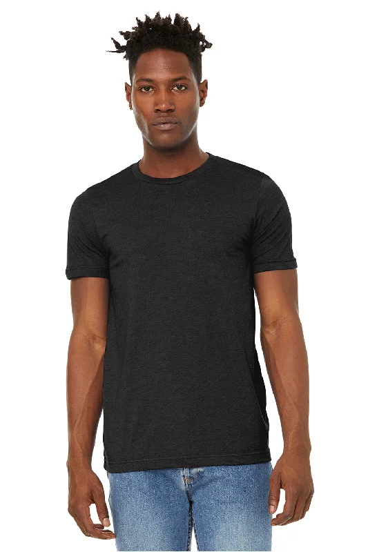 Bella + Canvas Mens Jersey Short Sleeve Crewneck T-Shirt - Heather Black