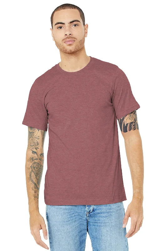 Bella + Canvas Mens Heather CVC Short Sleeve Crewneck T-Shirt - Heather Mauve