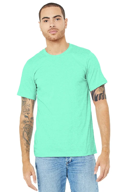 Bella + Canvas Mens Heather CVC Short Sleeve Crewneck T-Shirt - Heather Mint Green