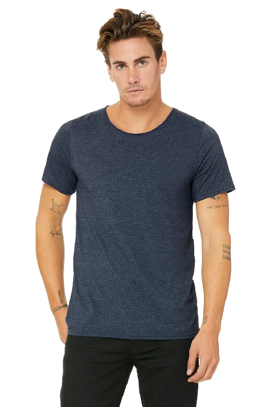 Bella + Canvas Mens Jersey Short Sleeve Crewneck T-Shirt - Heather Navy Blue