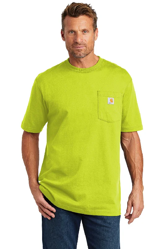 Carhartt Mens Workwear Short Sleeve Crewneck T-Shirt w/ Pocket - Brite Lime Green