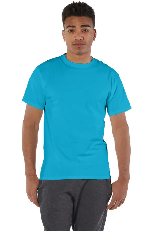 Champion Mens Short Sleeve Crewneck T-Shirt - Tempo Teal Blue - Closeout