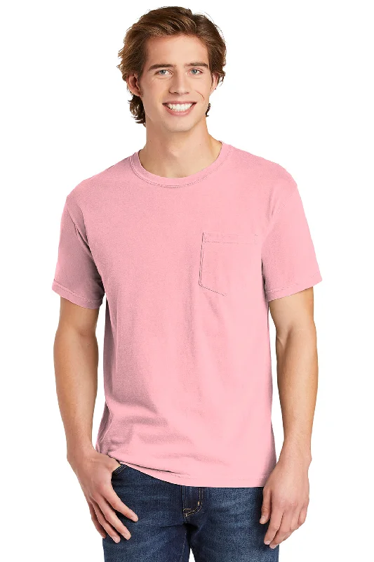 Comfort Colors Mens Short Sleeve Crewneck T-Shirt w/ Pocket - Blossom Pink