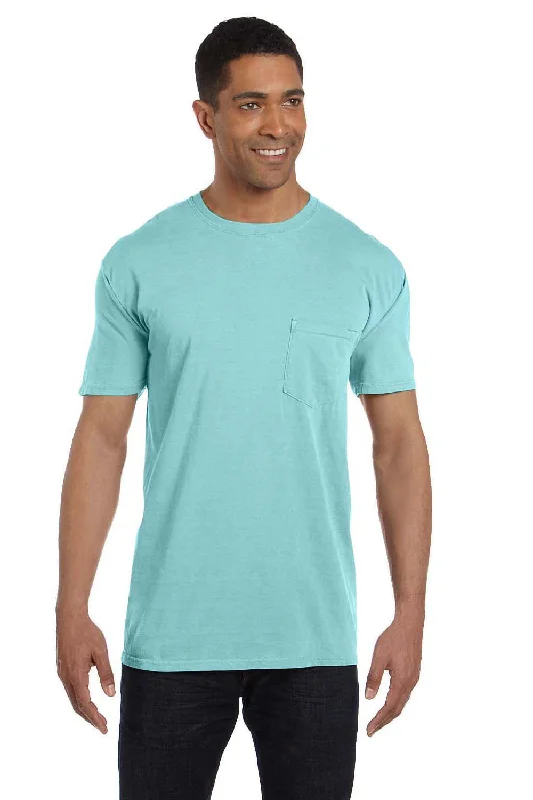 Comfort Colors Mens Short Sleeve Crewneck T-Shirt w/ Pocket - Chalky Mint