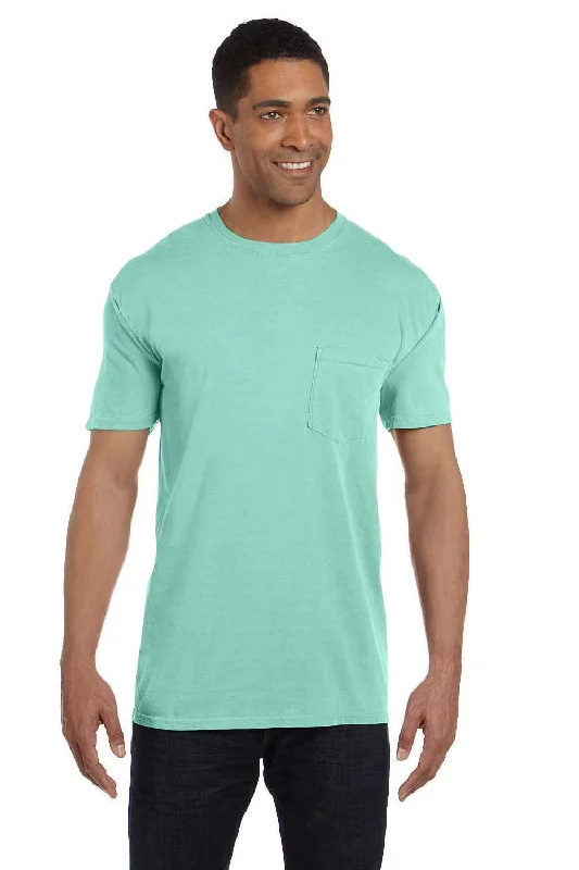 Comfort Colors Mens Short Sleeve Crewneck T-Shirt w/ Pocket - Island Reef Green