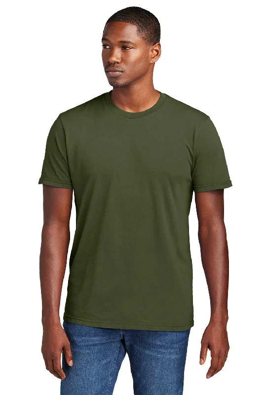 District Mens District Wash Short Sleeve Crewnect T-Shirt - Olive Drab Green - New