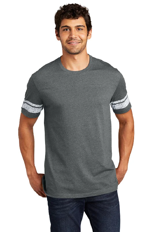 District Mens Game Short Sleeve Crewneck T-Shirt - Heather Charcoal Grey/White