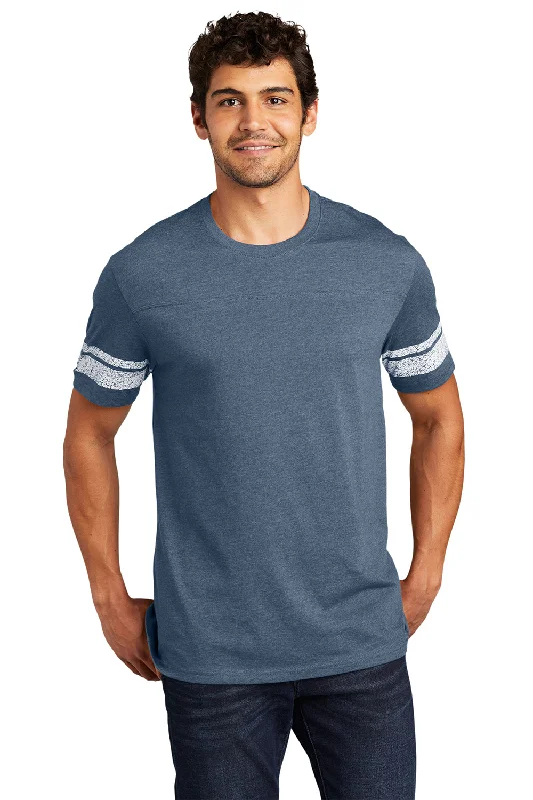 District Mens Game Short Sleeve Crewneck T-Shirt - Heather New Navy Blue/White