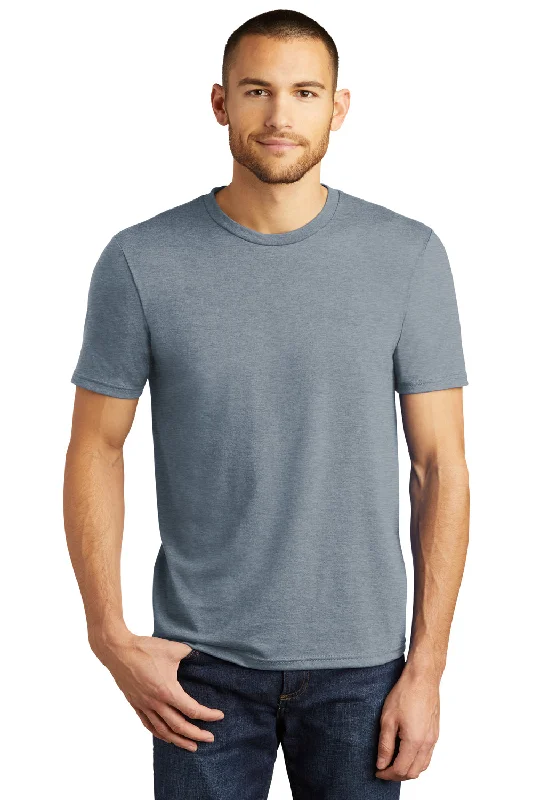 District Mens Perfect Tri Short Sleeve Crewneck T-Shirt - Heather Flint Blue