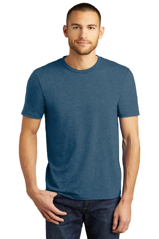 District Mens Perfect Tri Short Sleeve Crewneck T-Shirt - Heather Neptune Blue