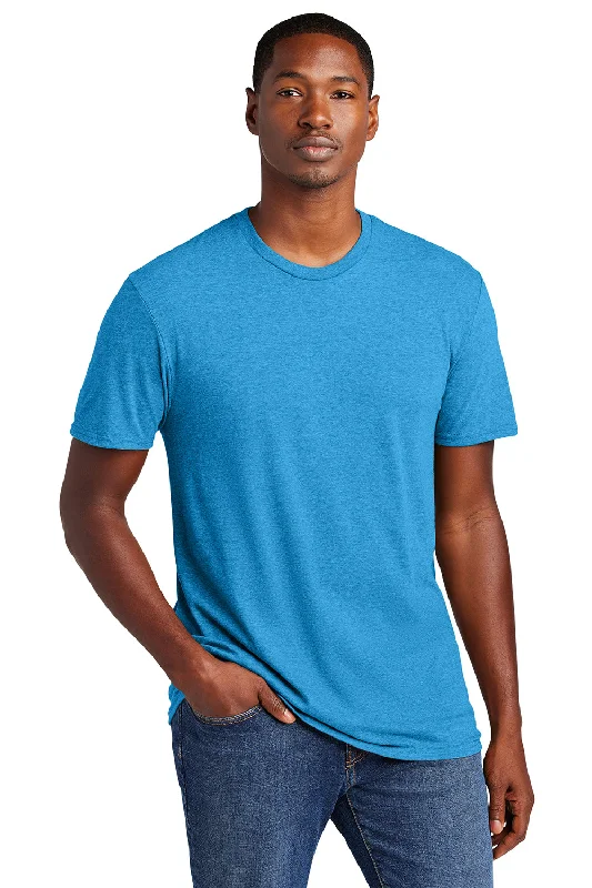 District Mens Very Important Short Sleeve Crewneck T-Shirt - Heather Bright Turquoise Blue