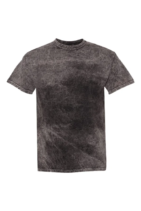 Dyenomite Mens Mineral Wash Short Sleeve Crewneck T-Shirt - Black