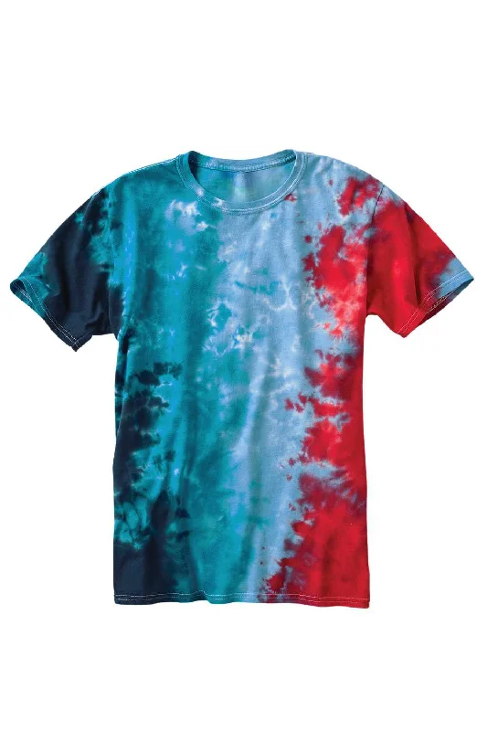 Dyenomite Mens Slushie Crinkle Tie Dyed Short Sleeve Crewneck T-Shirt - USA