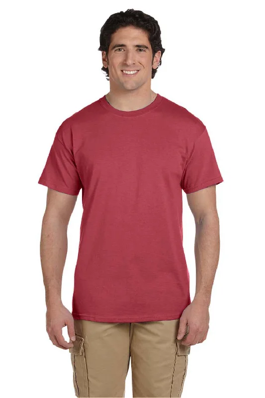 Fruit Of The Loom Mens HD Jersey Short Sleeve Crewneck T-Shirt - Crimson Red