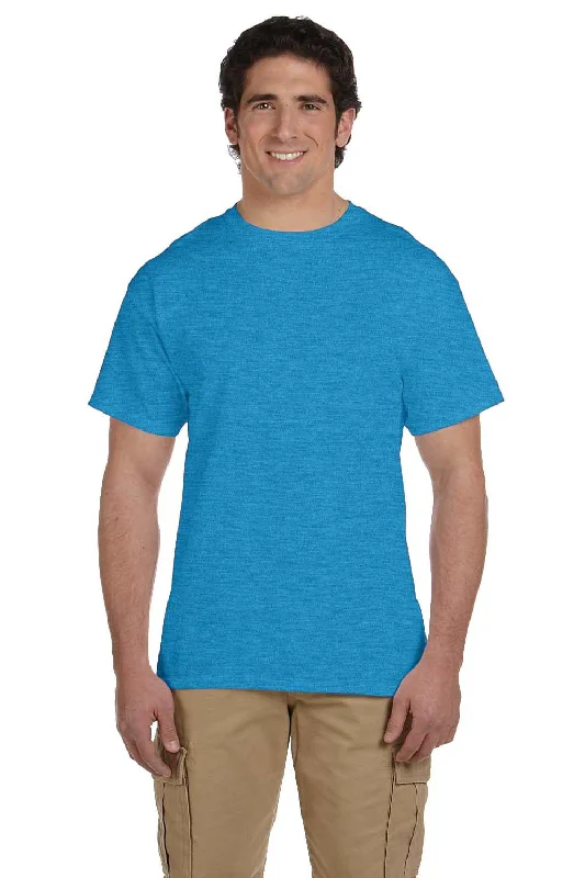 Fruit Of The Loom Mens HD Jersey Short Sleeve Crewneck T-Shirt - Heather Turquoise Blue