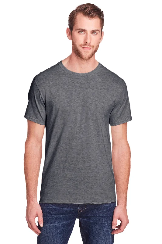 Fruit Of The Loom Mens Iconic Short Sleeve Crewneck T-Shirt - Heather Charcoal Grey