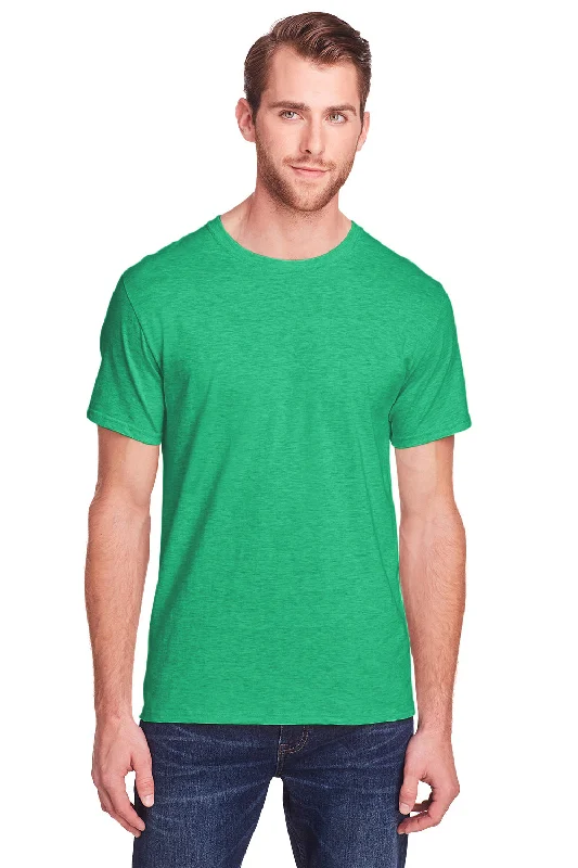 Fruit Of The Loom Mens Iconic Short Sleeve Crewneck T-Shirt - Heather Irish Green