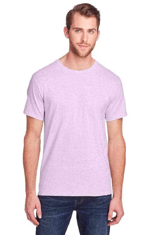 Fruit Of The Loom Mens Iconic Short Sleeve Crewneck T-Shirt - Heather Candy Hearts Pink - Closeout