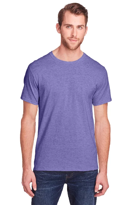 Fruit Of The Loom Mens Iconic Short Sleeve Crewneck T-Shirt - Heather Retro Purple