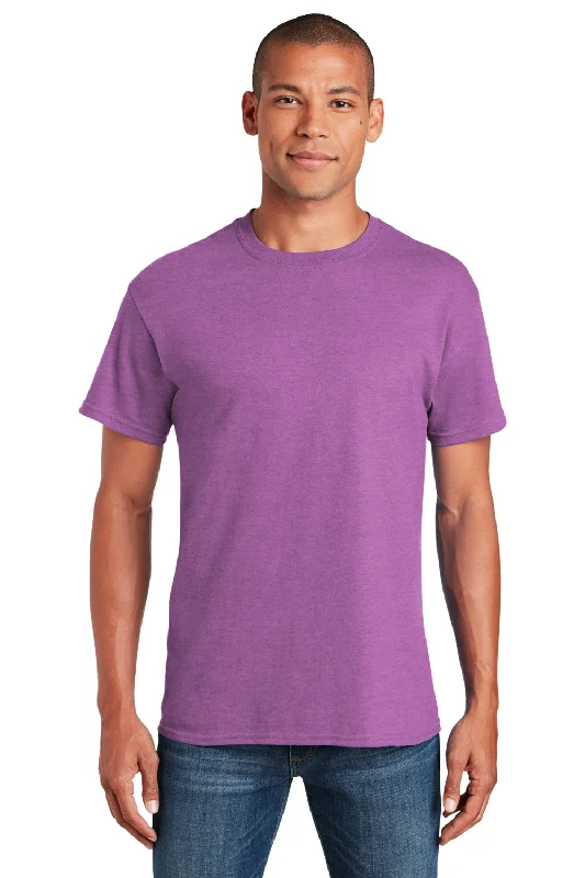 Gildan Mens Short Sleeve Crewneck T-Shirt - Heather Radiant Orchid Purple