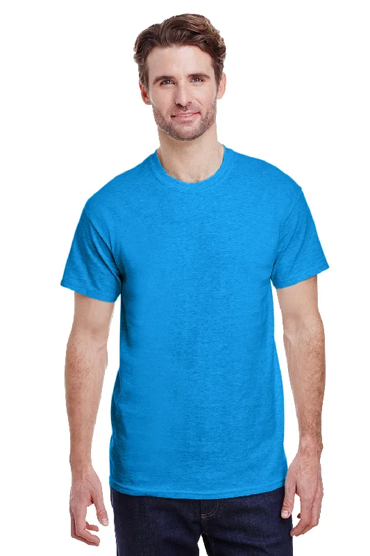 Gildan Mens Short Sleeve Crewneck T-Shirt - Heather Sapphire Blue