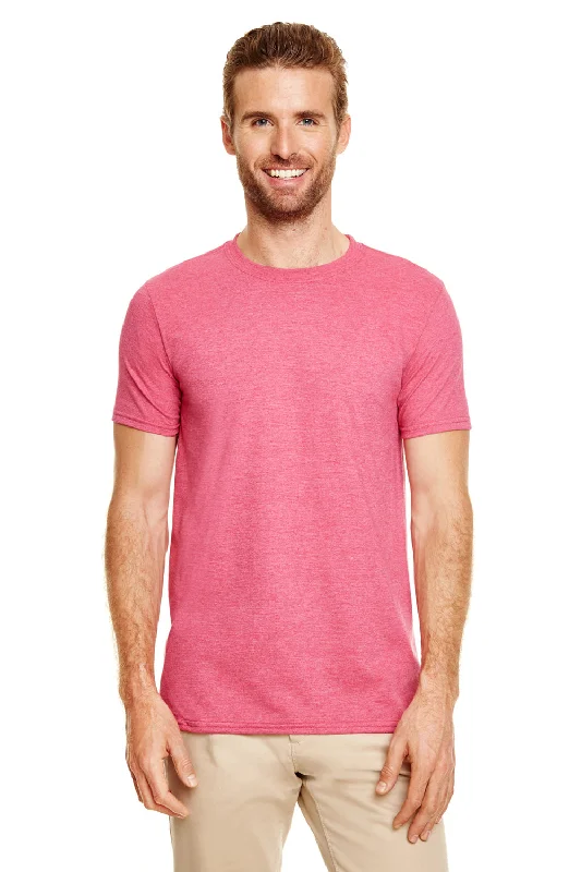 Gildan Mens Softstyle Short Sleeve Crewneck T-Shirt - Heather Cardinal Red