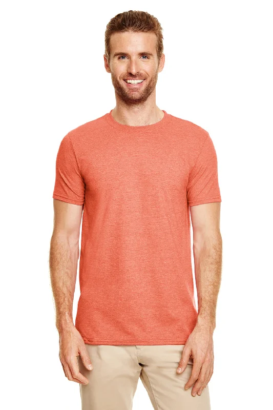 Gildan Mens Softstyle Short Sleeve Crewneck T-Shirt - Heather Orange