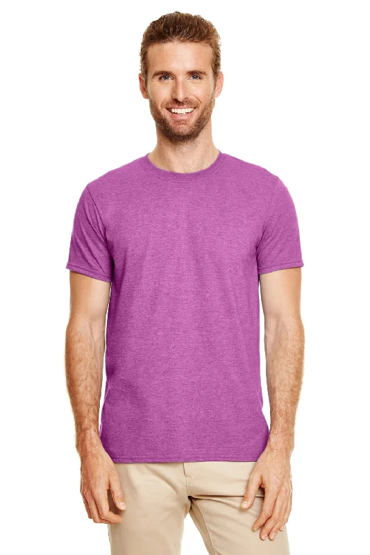 Gildan Mens Softstyle Short Sleeve Crewneck T-Shirt - Heather Radiant Orchid Purple