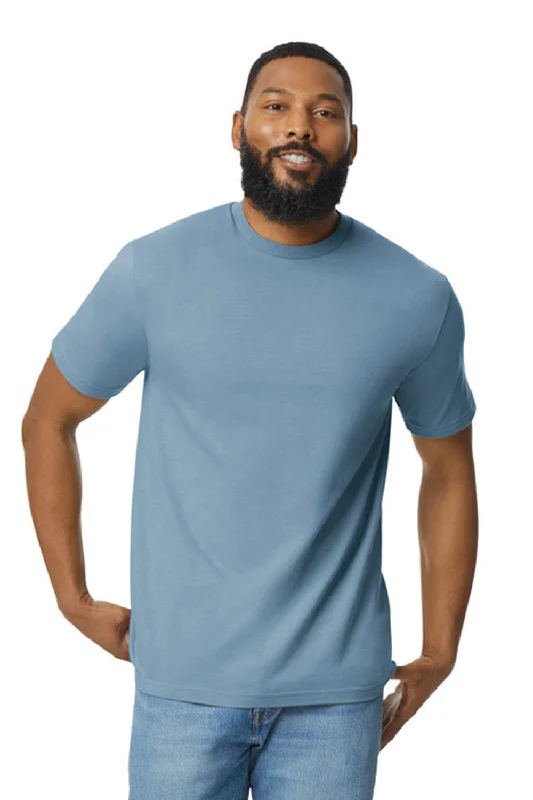 Gildan Mens Softstyle Short Sleeve Crewneck T-Shirt - Stone Blue