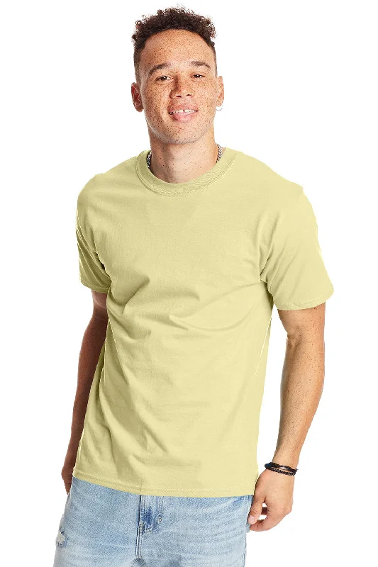 Hanes Mens Beefy-T Short Sleeve Crewneck T-Shirt - Lemon Meringue Yellow