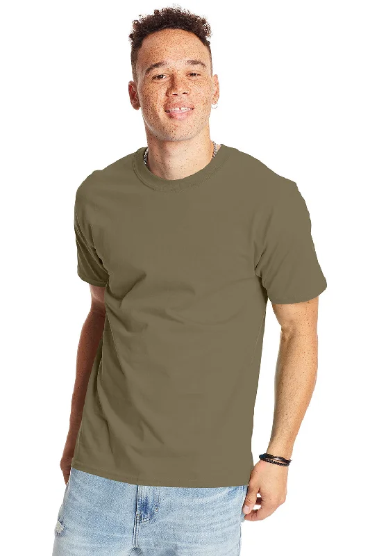 Hanes Mens Beefy-T Short Sleeve Crewneck T-Shirt - Oregano