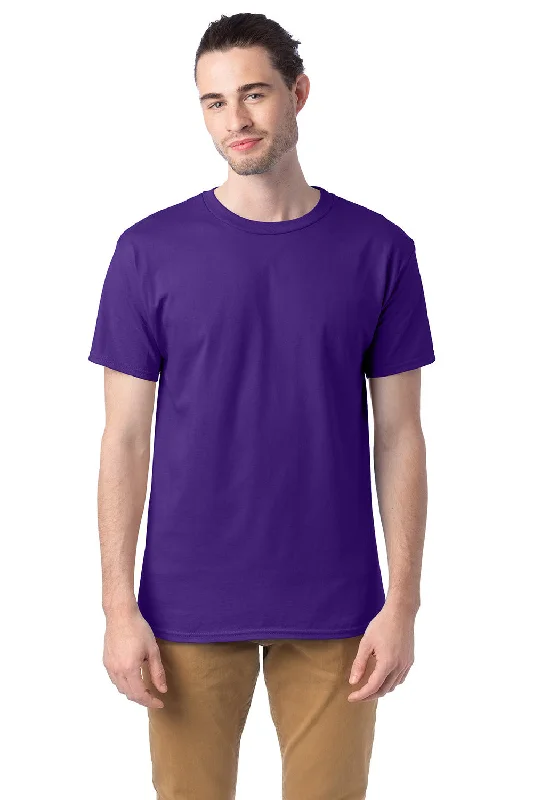 Hanes Mens ComfortSoft Short Sleeve Crewneck T-Shirt - Athletic Purple