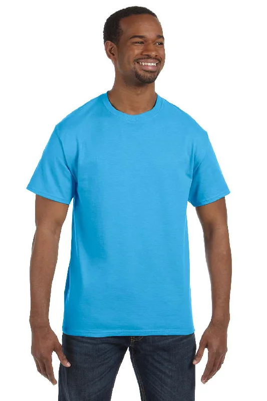 Hanes Mens ComfortSoft Short Sleeve Crewneck T-Shirt - Aquatic Blue