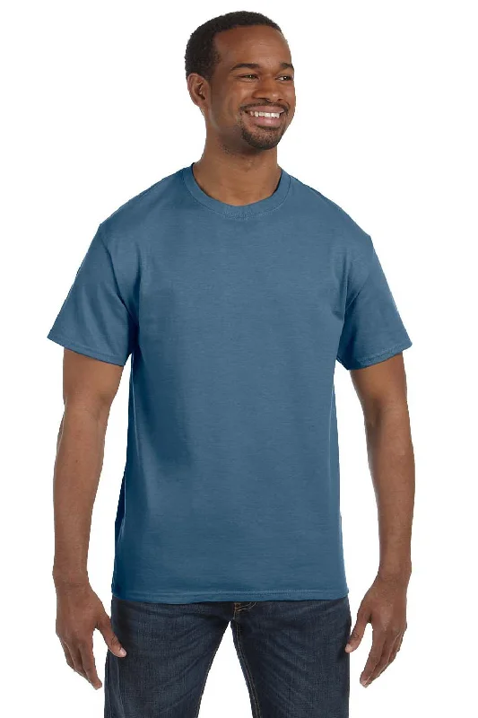 Hanes Mens ComfortSoft Short Sleeve Crewneck T-Shirt - Denim Blue