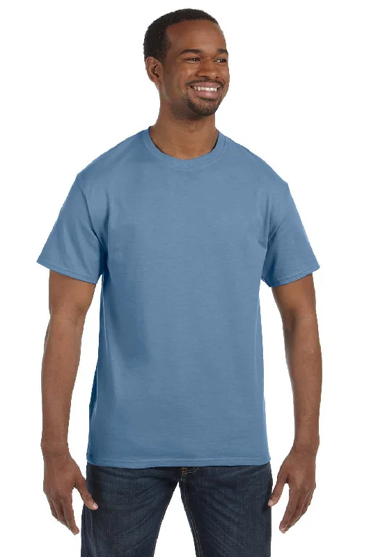 Hanes Mens ComfortSoft Short Sleeve Crewneck T-Shirt - Stonewashed Blue