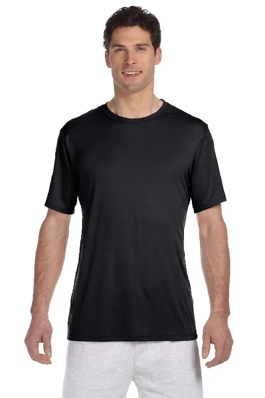 Hanes Mens Cool DRI FreshIQ Moisture Wicking Short Sleeve Crewneck T-Shirt - Black