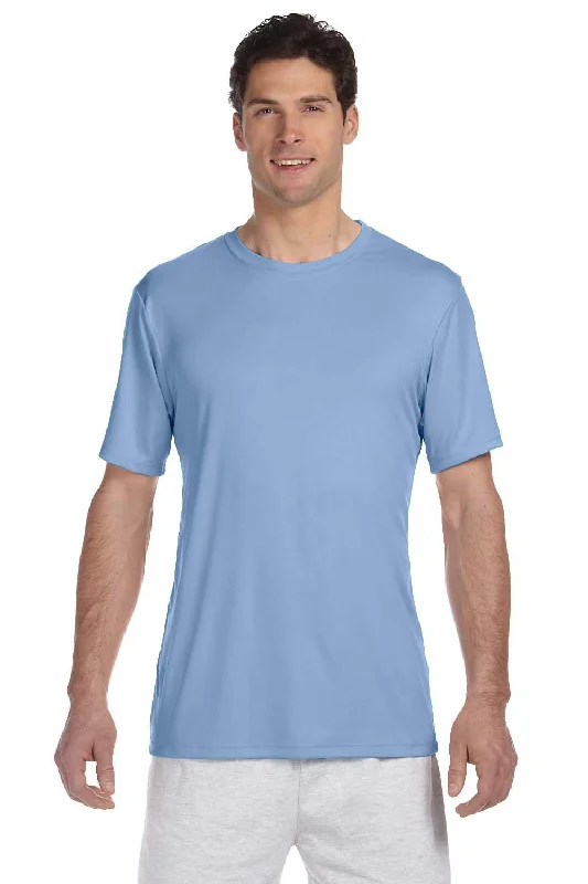 Hanes Mens Cool DRI FreshIQ Moisture Wicking Short Sleeve Crewneck T-Shirt - Light Blue