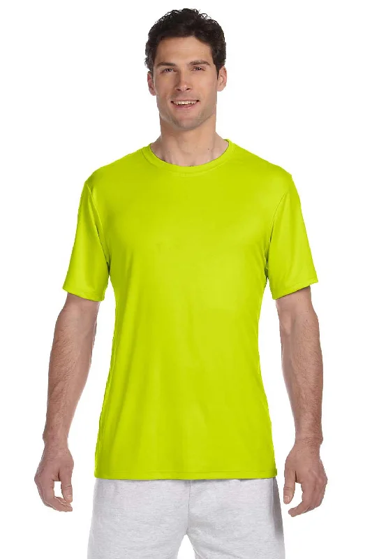 Hanes Mens Cool DRI FreshIQ Moisture Wicking Short Sleeve Crewneck T-Shirt - Safety Green