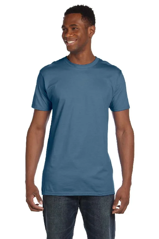 Hanes Mens Nano-T Short Sleeve Crewneck T-Shirt - Denim Blue