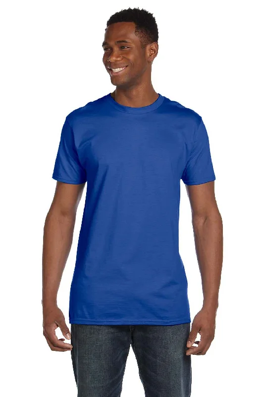 Hanes Mens Nano-T Short Sleeve Crewneck T-Shirt - Deep Royal Blue